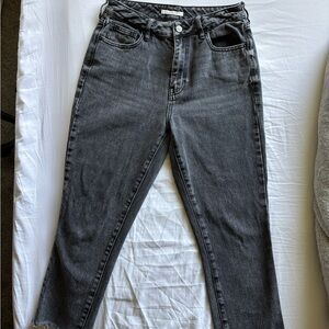 PacSun gray black womens Mom Jean High Rise Straight Ankle Jean 27